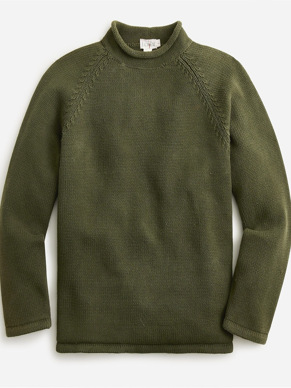 J. Crew| Cozy Dark Olive Green 90s Roll Neck Comfy Cotton Oversized Sweater Sz L